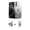 MARSİLYAN™- iPhone 11 Kılıf Eksen Minimal Özel Seri - Siyah 6D Mat Seramik Hayalet Nano Ekran Koruyucu + Raze Metal Kamera Lens - KI