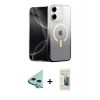 MARSİLYAN™- iPhone 11 Kılıf Eksen Minimal Özel Seri - Siyah 6D Mat Seramik Hayalet Nano Ekran Koruyucu + Raze Metal Kamera Lens - MI