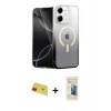 MARSİLYAN™- iPhone 11 Kılıf Eksen Minimal Özel Seri - Siyah 6D Mat Seramik Hayalet Nano Ekran Koruyucu + Rainbow Kamera Lens Koruma Cam - KI
