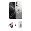 MARSİLYAN™- iPhone 11 Kılıf Eksen Minimal Özel Seri - Siyah 6D Mat Seramik Hayalet Nano Ekran Koruyucu + Raze Metal Kamera Lens - SH