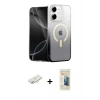 MARSİLYAN™- iPhone 11 Kılıf Eksen Minimal Özel Seri - Siyah 6D Mat Seramik Hayalet Nano Ekran Koruyucu + Yeşil Renkli Kamera Lens Koruma Cam