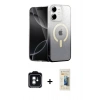 MARSİLYAN™- iPhone 11 Kılıf Eksen Minimal Özel Seri - Siyah 6D Mat Seramik Hayalet Nano Ekran Koruyucu + PVD Metal Kamera Lens - YL