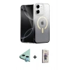 MARSİLYAN™- iPhone 11 Kılıf Eksen Minimal Özel Seri - Siyah Bilvis 3D Cam Ekran Koruyucu + Raze Metal Kamera Lens - MI