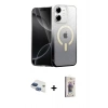 MARSİLYAN™- iPhone 11 Kılıf Eksen Minimal Özel Seri - Siyah Bilvis 3D Cam Ekran Koruyucu + Pers Alüminyum Kamera Lens - LT