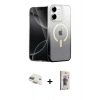 MARSİLYAN™- iPhone 11 Kılıf Eksen Minimal Özel Seri - Siyah Bilvis 3D Cam Ekran Koruyucu + Pers Alüminyum Kamera Lens - GD