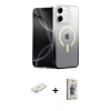 MARSİLYAN™- iPhone 11 Kılıf Eksen Minimal Özel Seri - Siyah Bilvis 3D Cam Ekran Koruyucu + Renkli Kamera Lens Koruma Cam - TU