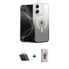 MARSİLYAN™- iPhone 11 Kılıf Eksen Minimal Özel Seri - Siyah Bilvis 3D Cam Ekran Koruyucu + Kamera Lens Koruma Cam - SF