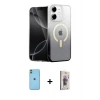 MARSİLYAN™- iPhone 11 Kılıf Eksen Minimal Özel Seri - Siyah Bilvis 3D Cam Ekran Koruyucu + Neon Fosforlu Kamera Lens - YL