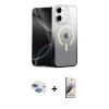 MARSİLYAN™- iPhone 11 Kılıf Eksen Minimal Özel Seri - Siyah Bilvis 3D Mat Cam Ekran Koruyucu + Pers Alüminyum Kamera Lens - GI