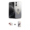 MARSİLYAN™- iPhone 11 Kılıf Eksen Minimal Özel Seri - Siyah Bilvis 3D Mat Cam Ekran Koruyucu + Pers Alüminyum Kamera Lens - KI