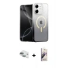 MARSİLYAN™- iPhone 11 Kılıf Eksen Minimal Özel Seri - Siyah Bilvis 3D Mat Cam Ekran Koruyucu + Pers Alüminyum Kamera Lens - YL