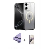 MARSİLYAN™- iPhone 11 Kılıf Eksen Minimal Özel Seri - Siyah Bilvis 3D Mat Cam Ekran Koruyucu + Raze Metal Kamera Lens - MR