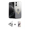 MARSİLYAN™- iPhone 11 Kılıf Eksen Minimal Özel Seri - Siyah Bilvis 3D Mat Cam Ekran Koruyucu + Raze Metal Kamera Lens - GS