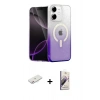 MARSİLYAN™- iPhone 11 Kılıf Eksen Minimal Özel Seri - Siyah Bilvis 3D Mat Cam Ekran Koruyucu + Renkli Kamera Lens Koruma Cam - PE