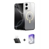 MARSİLYAN™- iPhone 11 Kılıf Eksen Minimal Özel Seri - Siyah Bilvis 5in1 3D Magic Cam Ekran Koruyucu + Kamera Lens Koruma Cam - SF