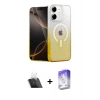 MARSİLYAN™- iPhone 11 Kılıf Eksen Minimal Özel Seri - Siyah Bilvis 5in1 3D Magic Cam Ekran Koruyucu + Kamera Lens Koruma Cam - SF