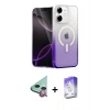 MARSİLYAN™- iPhone 11 Kılıf Eksen Minimal Özel Seri - Siyah Bilvis 5in1 3D Magic Cam Ekran Koruyucu + Kırmızı Raze Metal Kamera Lens