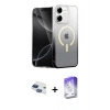 MARSİLYAN™- iPhone 11 Kılıf Eksen Minimal Özel Seri - Siyah Bilvis 5in1 3D Magic Cam Ekran Koruyucu + Pers Alüminyum Kamera Lens - LT