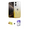 MARSİLYAN™- iPhone 11 Kılıf Eksen Minimal Özel Seri - Siyah Bilvis 5in1 3D Magic Cam Ekran Koruyucu + Rainbow Kamera Lens Koruma Cam - KI