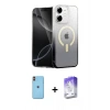 MARSİLYAN™- iPhone 11 Kılıf Eksen Minimal Özel Seri - Siyah Bilvis 5in1 3D Magic Cam Ekran Koruyucu + Neon Fosforlu Kamera Lens - TU