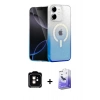 MARSİLYAN™- iPhone 11 Kılıf Eksen Minimal Özel Seri - Siyah Bilvis 5in1 5D Magic Hayalet Cam Ekran Koruyucu + PVD Metal Kamera Lens - TU
