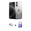 MARSİLYAN™- iPhone 11 Kılıf Eksen Minimal Özel Seri - Siyah Bilvis 5in1 5D Magic Hayalet Cam Ekran Koruyucu + Pers Alüminyum Kamera Lens - YL