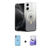 MARSİLYAN™- iPhone 11 Kılıf Eksen Minimal Özel Seri - Siyah Bilvis 5in1 5D Magic Hayalet Cam Ekran Koruyucu + Neon Fosforlu Kamera Lens - TU