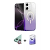 MARSİLYAN™- iPhone 11 Kılıf Eksen Minimal Özel Seri - Siyah Bilvis 5in1 5D Magic Hayalet Cam Ekran Koruyucu + Raze Metal Kamera Lens - KI