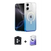 MARSİLYAN™- iPhone 11 Kılıf Eksen Minimal Özel Seri - Siyah Bilvis 5in1 5D Magic Hayalet Cam Ekran Koruyucu + PVD Metal Kamera Lens - SH