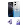 MARSİLYAN™- iPhone 11 Kılıf Eksen Minimal Özel Seri - Siyah Bilvis 5in1 5D Magic Hayalet Cam Ekran Koruyucu + Raze Metal Kamera Lens - MR