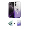 MARSİLYAN™- iPhone 11 Kılıf Eksen Minimal Özel Seri - Siyah Bilvis 5in1 5D Magic Hayalet Cam Ekran Koruyucu + Mavi Raze Metal Kamera Lens