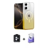 MARSİLYAN™- iPhone 11 Kılıf Eksen Minimal Özel Seri - Siyah Bilvis 5in1 5D Magic Hayalet Cam Ekran Koruyucu + PVD Metal Kamera Lens - MI