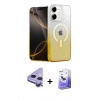 MARSİLYAN™- iPhone 11 Kılıf Eksen Minimal Özel Seri - Siyah Bilvis 5in1 5D Magic Hayalet Cam Ekran Koruyucu + Raze Metal Kamera Lens - MR