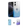 MARSİLYAN™- iPhone 11 Kılıf Eksen Minimal Özel Seri - Siyah Bilvis 5in1 5D Magic Hayalet Cam Ekran Koruyucu + Yeşil Neon Fosforlu Kamera Lens