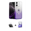 MARSİLYAN™- iPhone 11 Kılıf Eksen Minimal Özel Seri - Siyah Bilvis 5in1 5D Magic Hayalet Cam Ekran Koruyucu + Kamera Lens Koruma Cam - SF