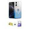 MARSİLYAN™- iPhone 11 Kılıf Eksen Minimal Özel Seri - Siyah Bilvis 5in1 5D Magic Hayalet Cam Ekran Koruyucu + Kırmızı Rainbow Kamera Lens Koruma Cam