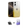 MARSİLYAN™- iPhone 11 Kılıf Eksen Minimal Özel Seri - Siyah Bilvis 5in1 5D Magic Hayalet Cam Ekran Koruyucu + Kamera Lens Koruma Cam - SF