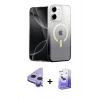 MARSİLYAN™- iPhone 11 Kılıf Eksen Minimal Özel Seri - Siyah Bilvis 5in1 5D Magic Hayalet Cam Ekran Koruyucu + Raze Metal Kamera Lens - MR