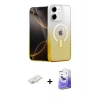 MARSİLYAN™- iPhone 11 Kılıf Eksen Minimal Özel Seri - Siyah Bilvis 5in1 5D Magic Hayalet Cam Ekran Koruyucu + Renkli Kamera Lens Koruma Cam - SI