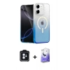 MARSİLYAN™- iPhone 11 Kılıf Eksen Minimal Özel Seri - Siyah Bilvis 5in1 5D Magic Hayalet Cam Ekran Koruyucu + PVD Metal Kamera Lens - MI