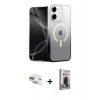 MARSİLYAN™- iPhone 11 Kılıf Eksen Minimal Özel Seri - Siyah Bilvis Hayalet Cam Ekran Koruyucu + Pers Alüminyum Kamera Lens - GD