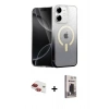MARSİLYAN™- iPhone 11 Kılıf Eksen Minimal Özel Seri - Siyah Bilvis Hayalet Cam Ekran Koruyucu + Pers Alüminyum Kamera Lens - KI