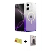 MARSİLYAN™- iPhone 11 Kılıf Eksen Minimal Özel Seri - Siyah Bilvis Hayalet Cam Ekran Koruyucu + Rainbow Kamera Lens Koruma Cam - KI