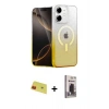 MARSİLYAN™- iPhone 11 Kılıf Eksen Minimal Özel Seri - Siyah Bilvis Hayalet Cam Ekran Koruyucu + Rainbow Kamera Lens Koruma Cam - KI