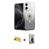 MARSİLYAN™- iPhone 11 Kılıf Eksen Minimal Özel Seri - Siyah Bilvis Hayalet Cam Ekran Koruyucu + Rainbow Kamera Lens Koruma Cam - KI