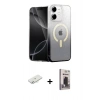 MARSİLYAN™- iPhone 11 Kılıf Eksen Minimal Özel Seri - Siyah Bilvis Hayalet Cam Ekran Koruyucu + Sarı Renkli Kamera Lens Koruma Cam