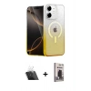 MARSİLYAN™- iPhone 11 Kılıf Eksen Minimal Özel Seri - Siyah Bilvis Hayalet Cam Ekran Koruyucu + Kamera Lens Koruma Cam - SF