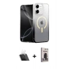 MARSİLYAN™- iPhone 11 Kılıf Eksen Minimal Özel Seri - Siyah Bilvis Hayalet Cam Ekran Koruyucu + Kamera Lens Koruma Cam - SF