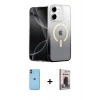 MARSİLYAN™- iPhone 11 Kılıf Eksen Minimal Özel Seri - Siyah Bilvis Hayalet Cam Ekran Koruyucu + Neon Fosforlu Kamera Lens - TU