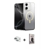 MARSİLYAN™- iPhone 11 Kılıf Eksen Minimal Özel Seri - Siyah Bilvis Hayalet Cam Ekran Koruyucu + Pers Alüminyum Kamera Lens - YL
